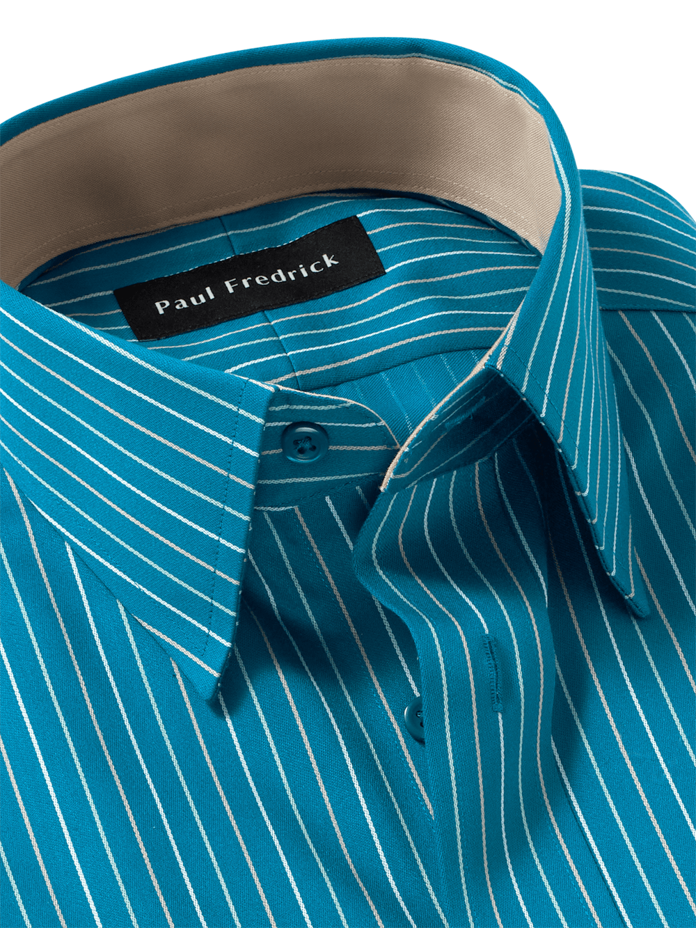 Alternate Image of Comfort Stretch Non-iron Stripe Dress Shirt With Contrast Trim-6