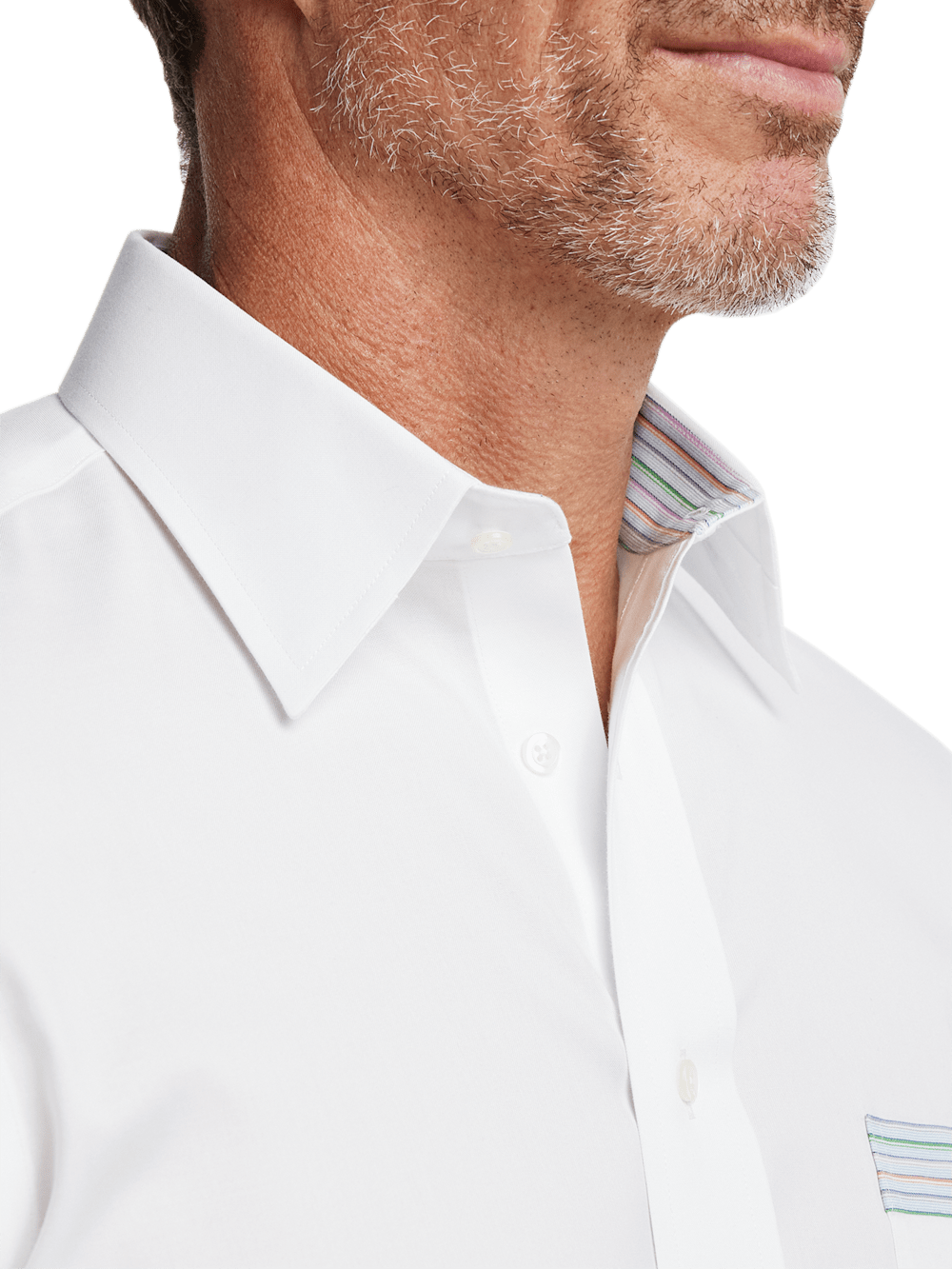 Alternate Image of Comfort Stretch Non-iron Solid Dress Shirt With Contrast Trim-2