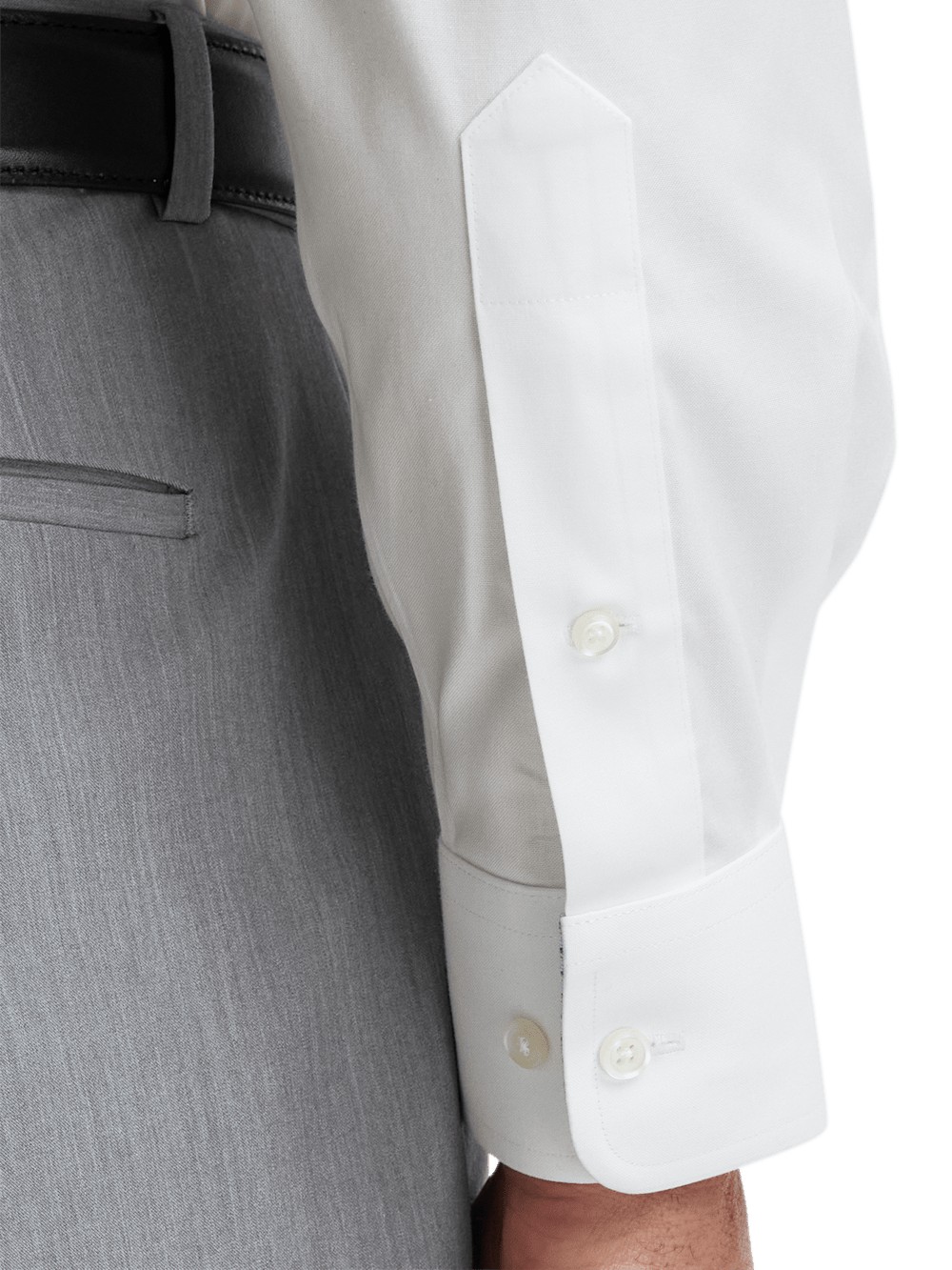 Alternate Image of Comfort Stretch Non-iron Solid Dress Shirt With Contrast Trim-3