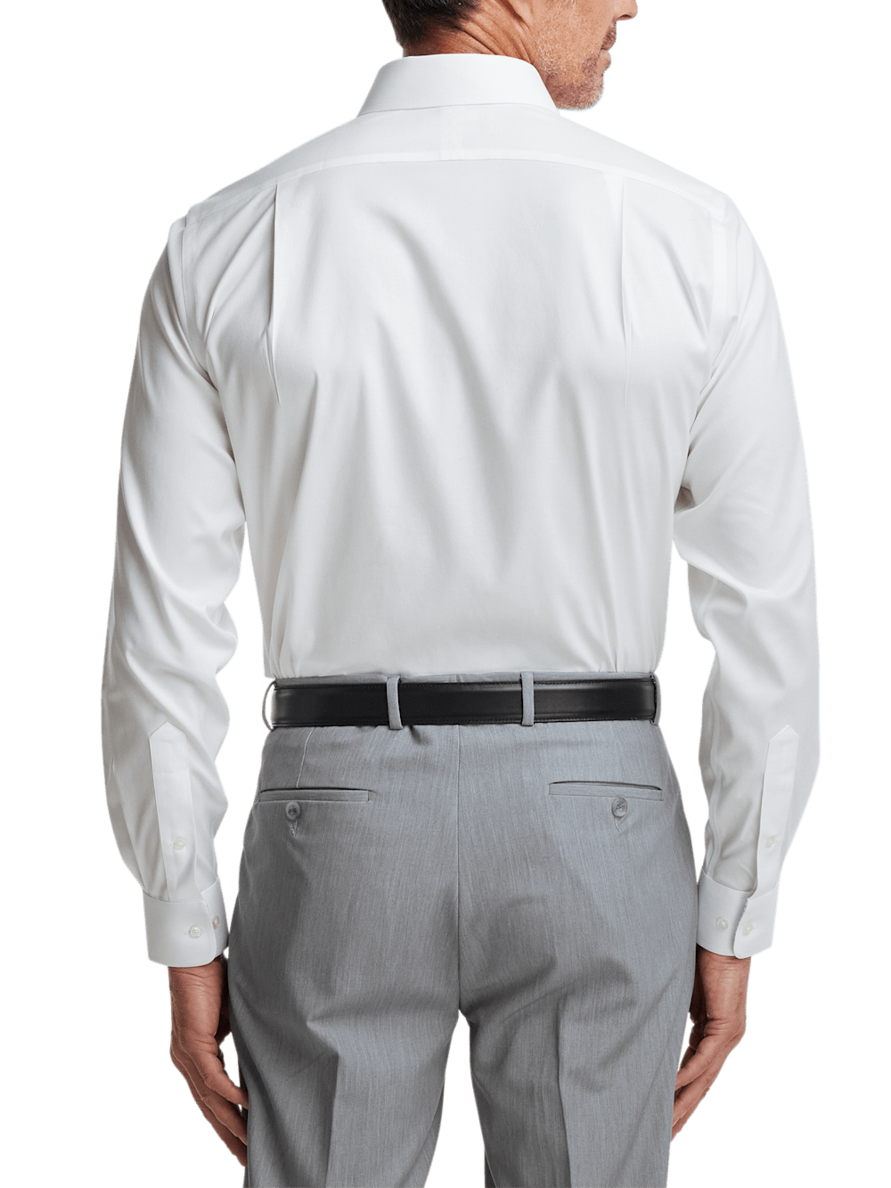 Alternate Image of Comfort Stretch Non-iron Solid Dress Shirt With Contrast Trim-4