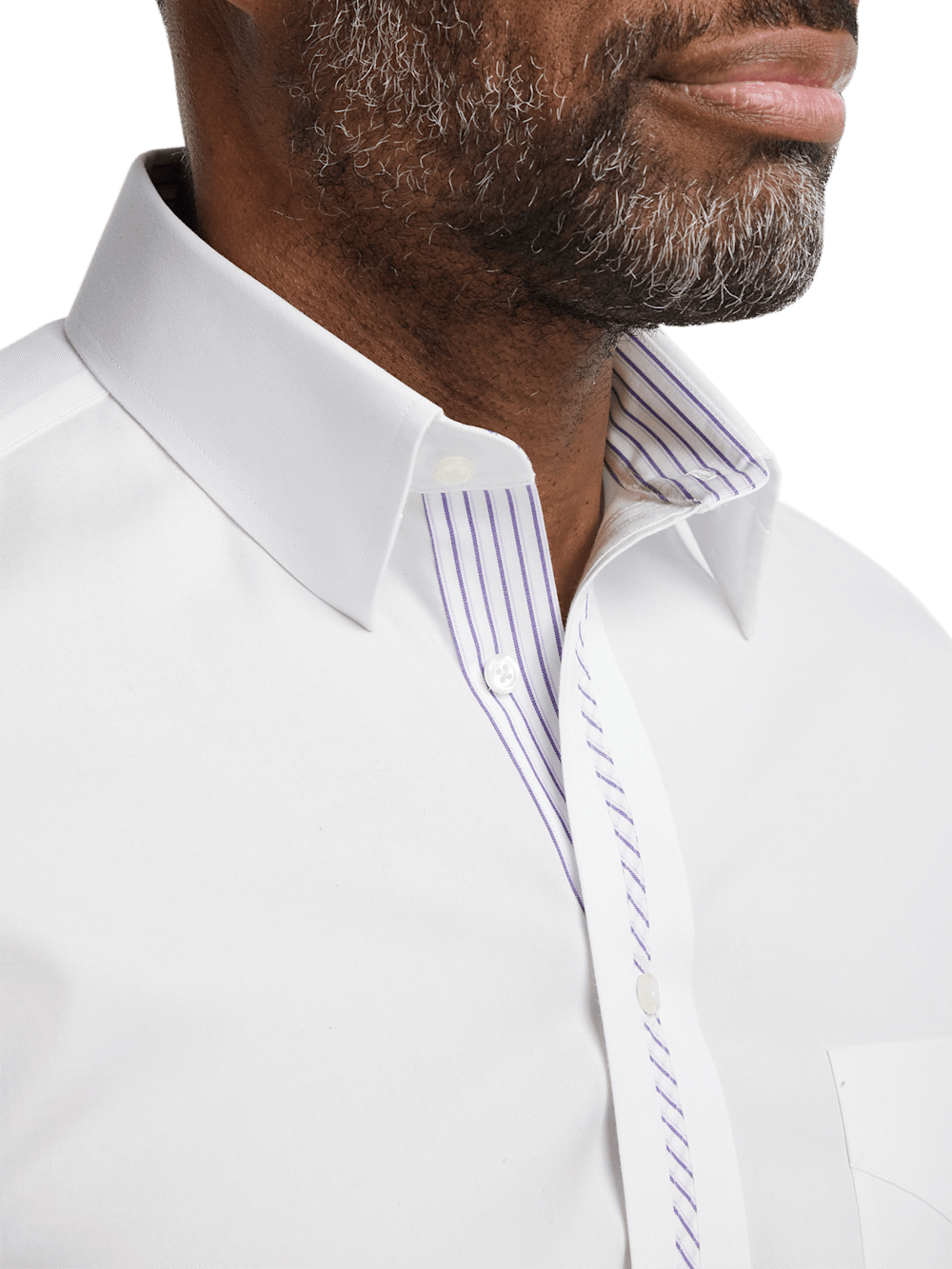 Alternate Image of Comfort Stretch Non-iron Solid Dress Shirt With Contrast Trim-2