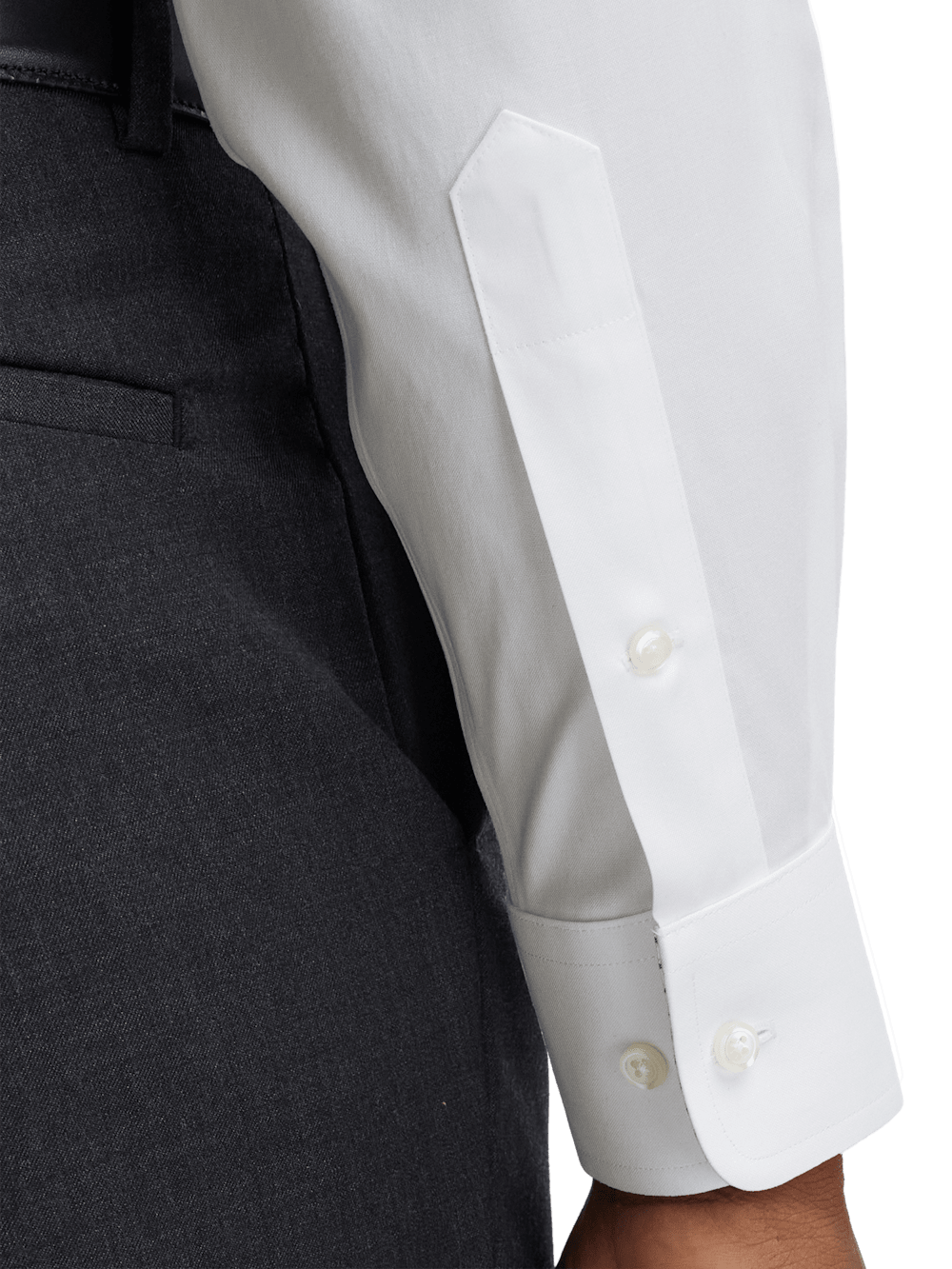 Alternate Image of Comfort Stretch Non-iron Solid Dress Shirt With Contrast Trim-3