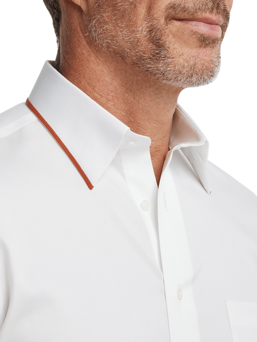 Alternate Image of Comfort Stretch Non-iron Solid Dress Shirt With Contrast Trim-2