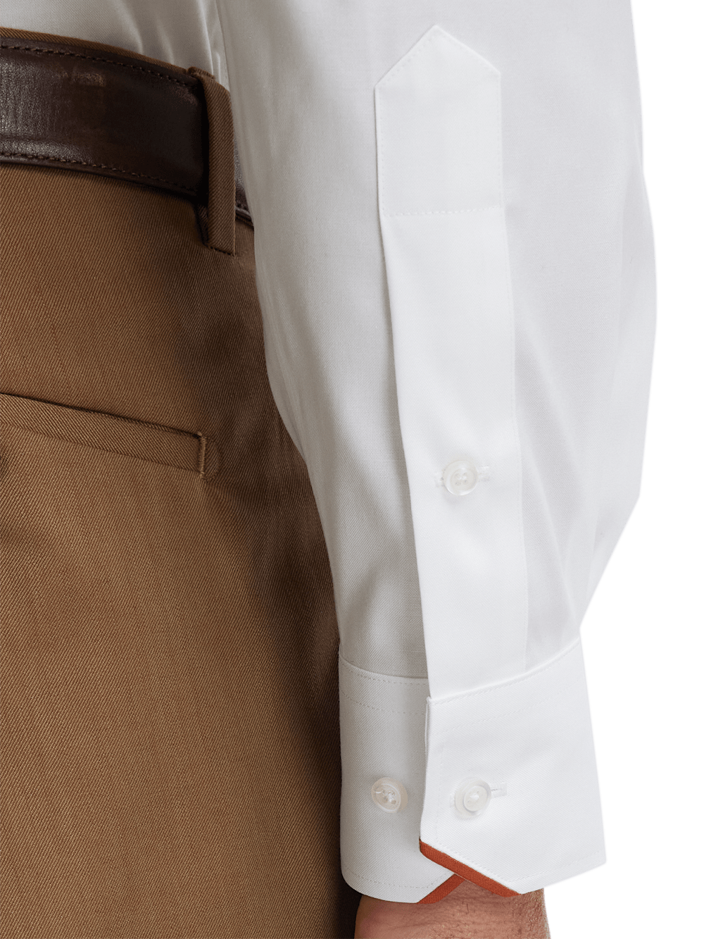 Alternate Image of Comfort Stretch Non-iron Solid Dress Shirt With Contrast Trim-3