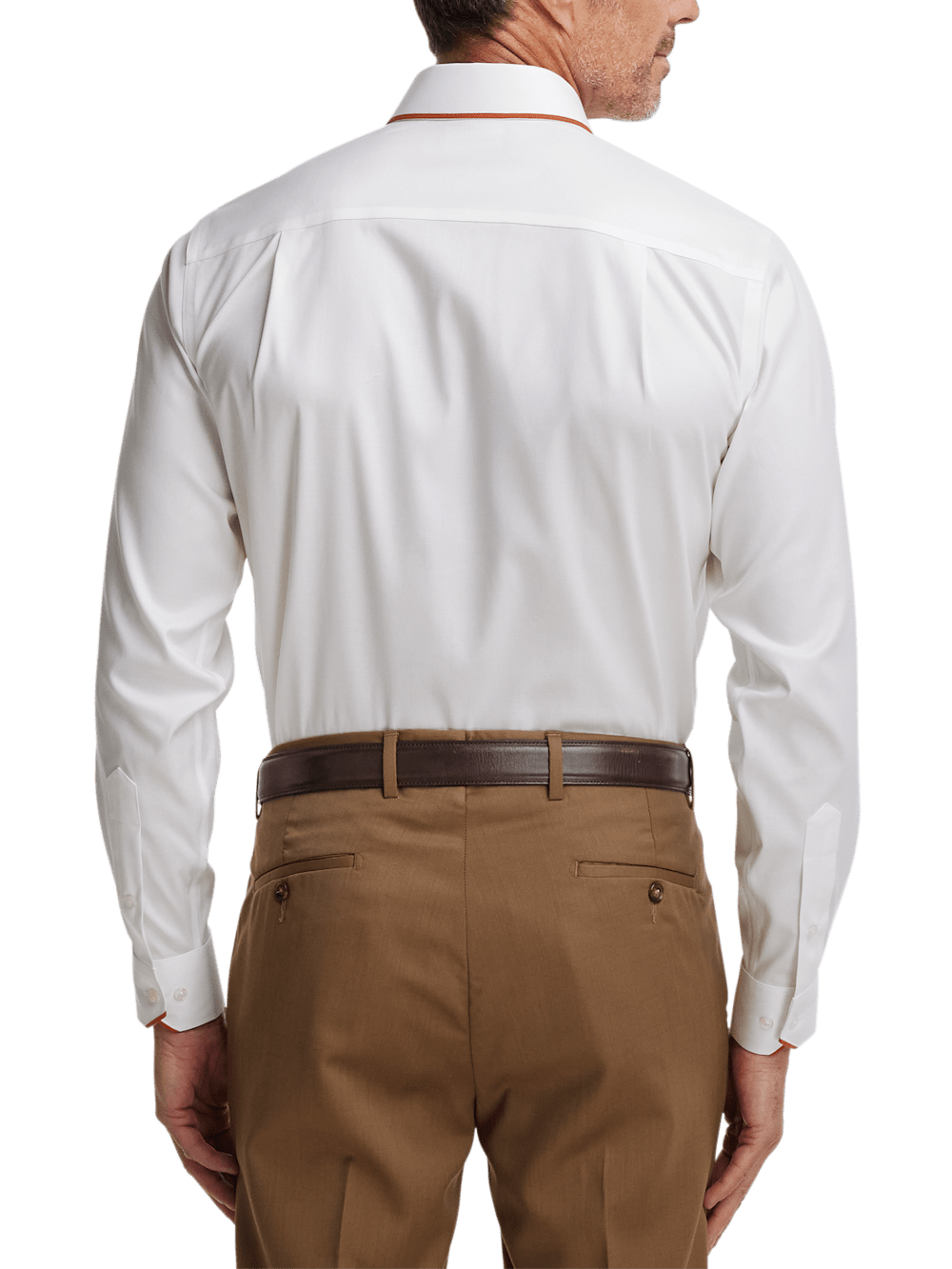 Alternate Image of Comfort Stretch Non-iron Solid Dress Shirt With Contrast Trim-4