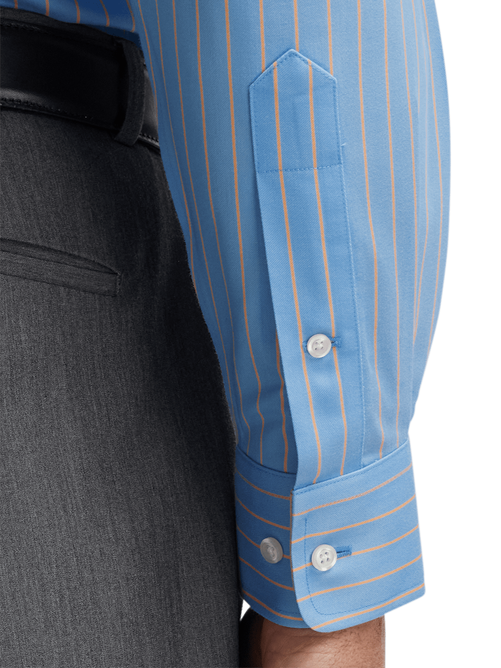 Alternate Image of Comfort Stretch Non-iron Stripe Dress Shirt With Contrast Trim-3