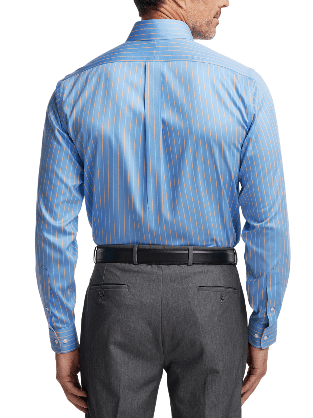 Alternate Image of Comfort Stretch Non-iron Stripe Dress Shirt With Contrast Trim-4