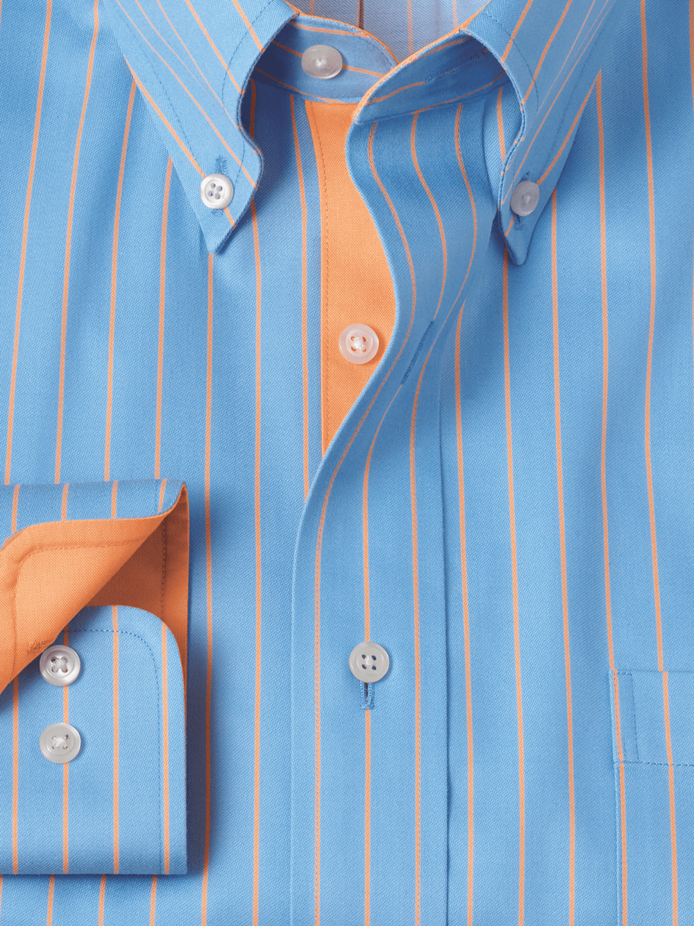 Alternate Image of Comfort Stretch Non-iron Stripe Dress Shirt With Contrast Trim-5