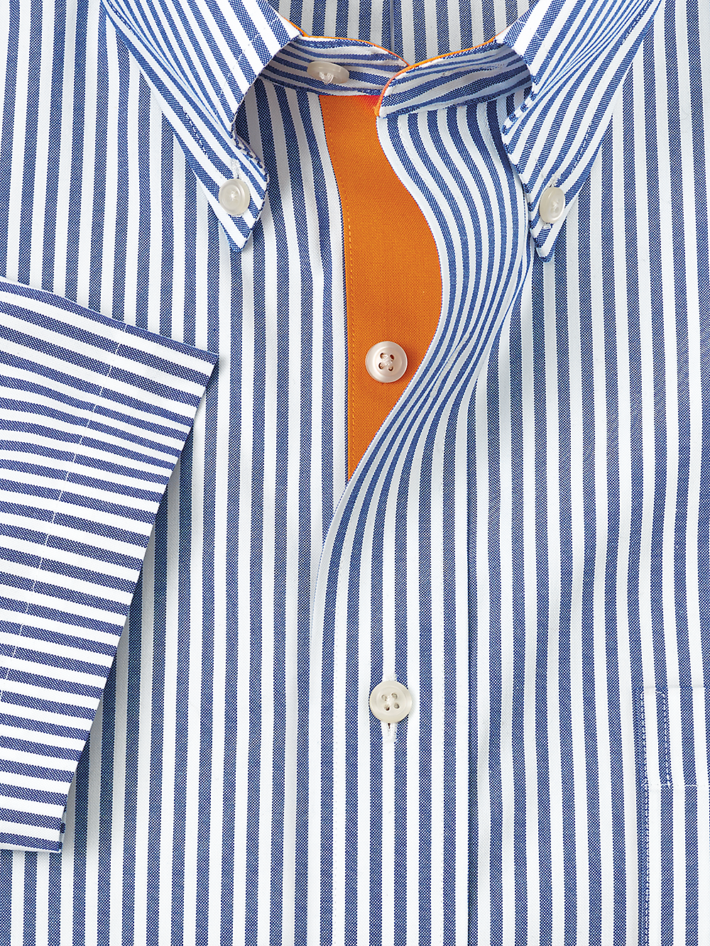 Alternate Image of Comfort Stretch Non-iron Stripe Dress Shirt With Contrast Trim-1