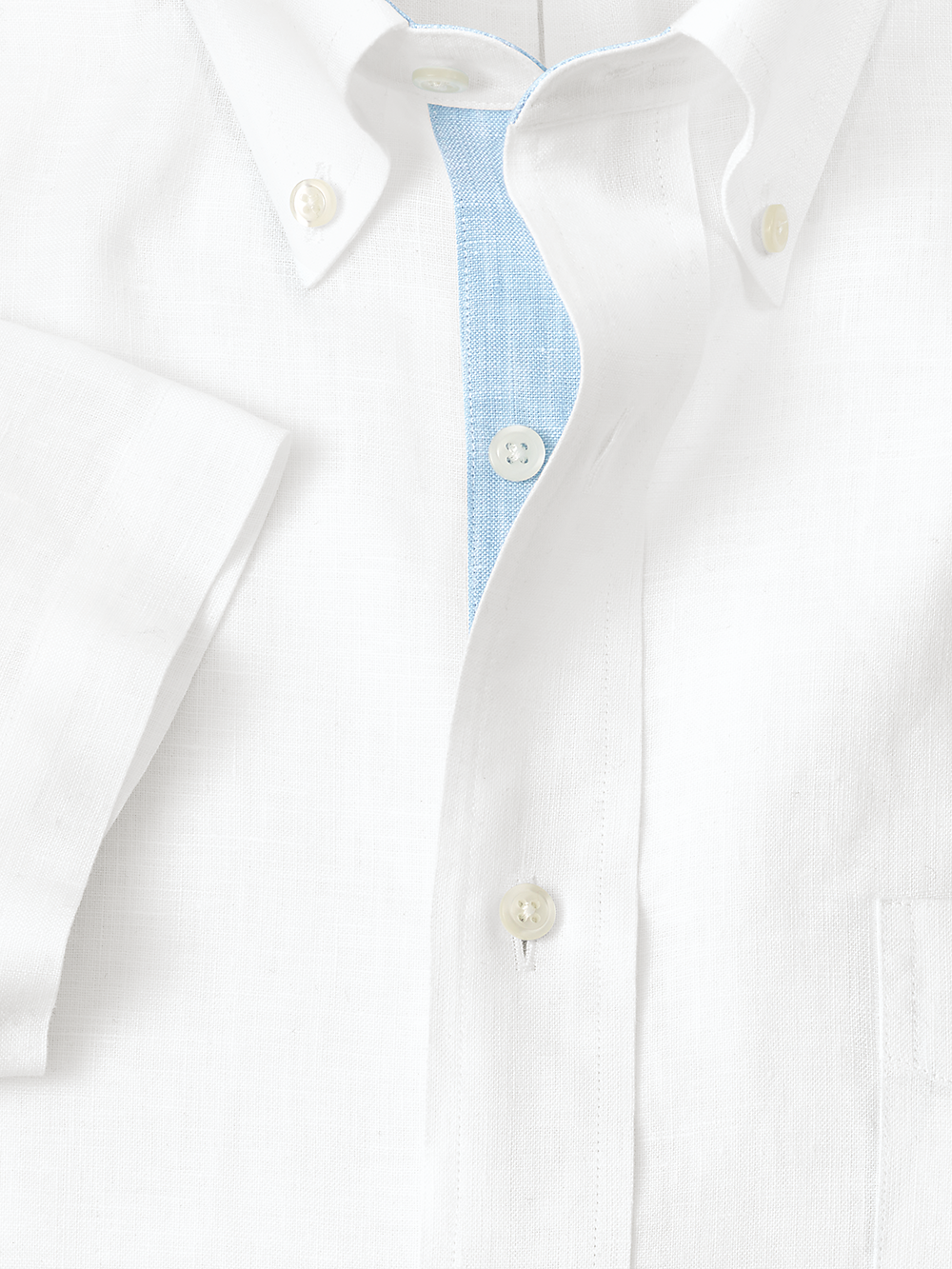 Alternate Image of Non-iron Linen Solid Dress Shirt With Contrast Trim-1