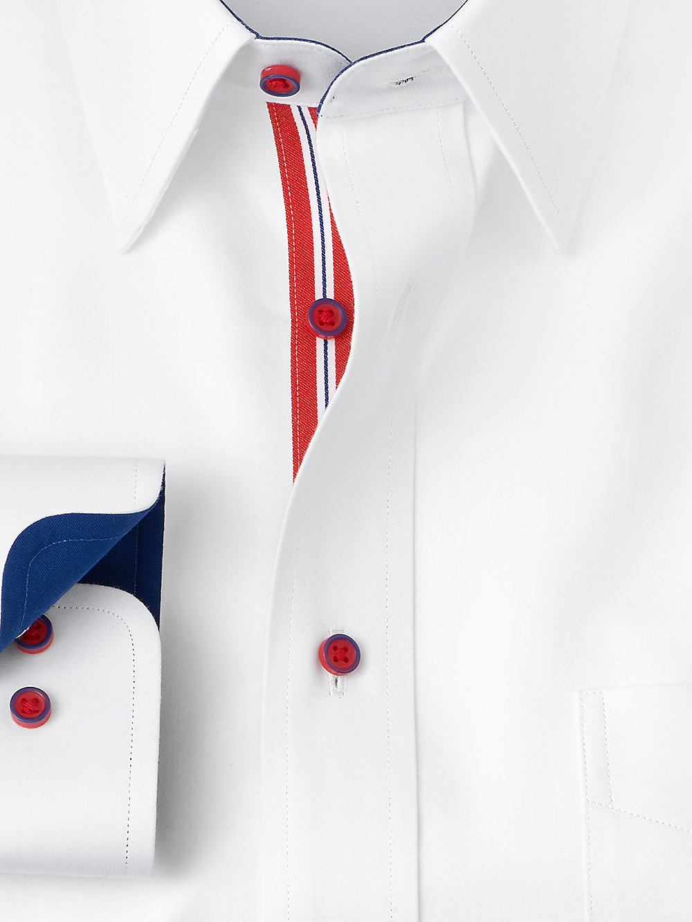 Alternate Image of Non-iron Cotton Solid Dress Shirt With Contrast Trim-2