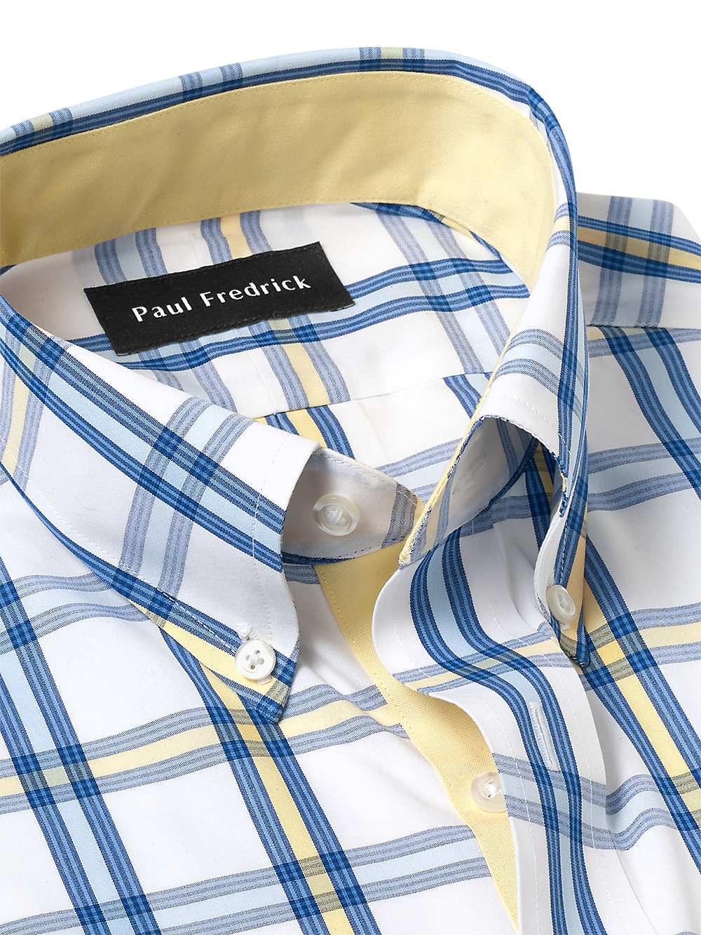 Alternate Image of Non-iron Cotton Windowpane Dress Shirt With Contrast Trim-2