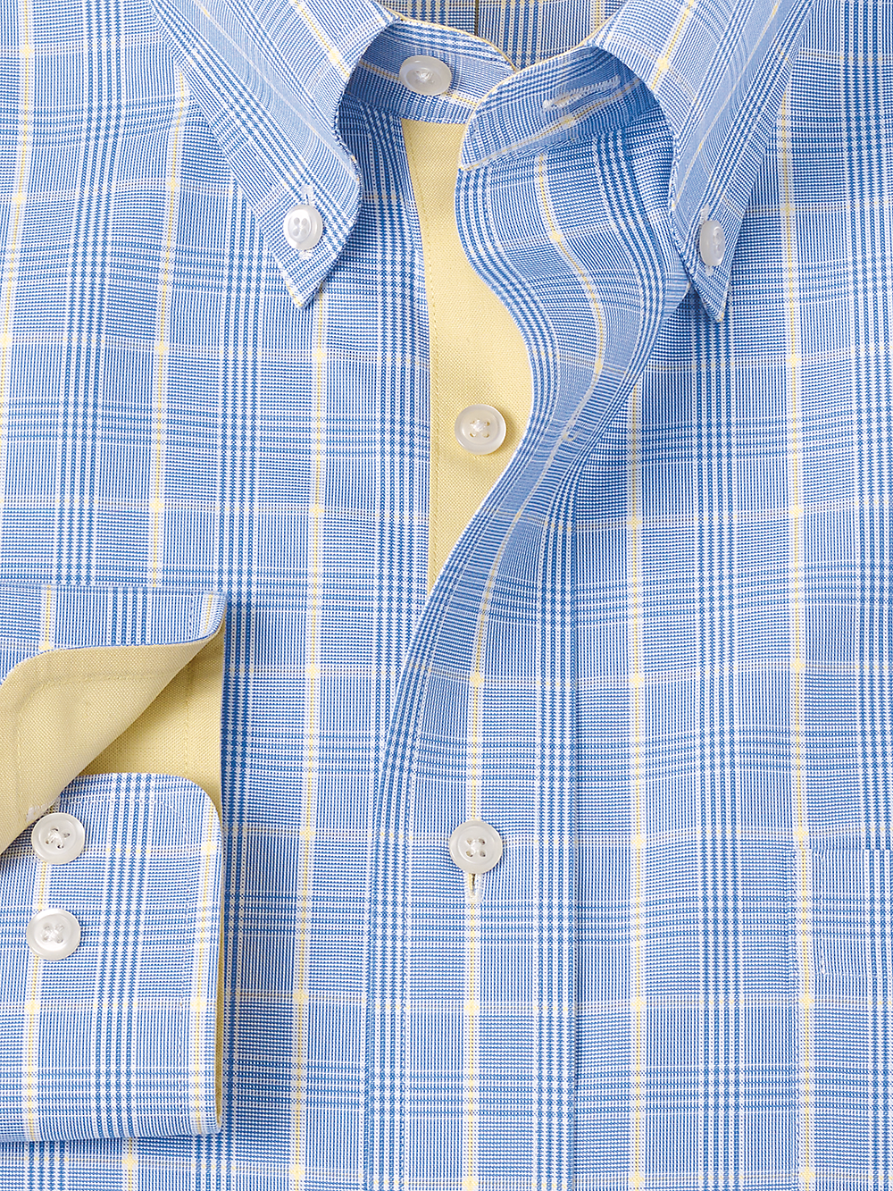 Alternate Image of Non-iron Cotton Glen Plaid Dress Shirt With Contrast Trim-1