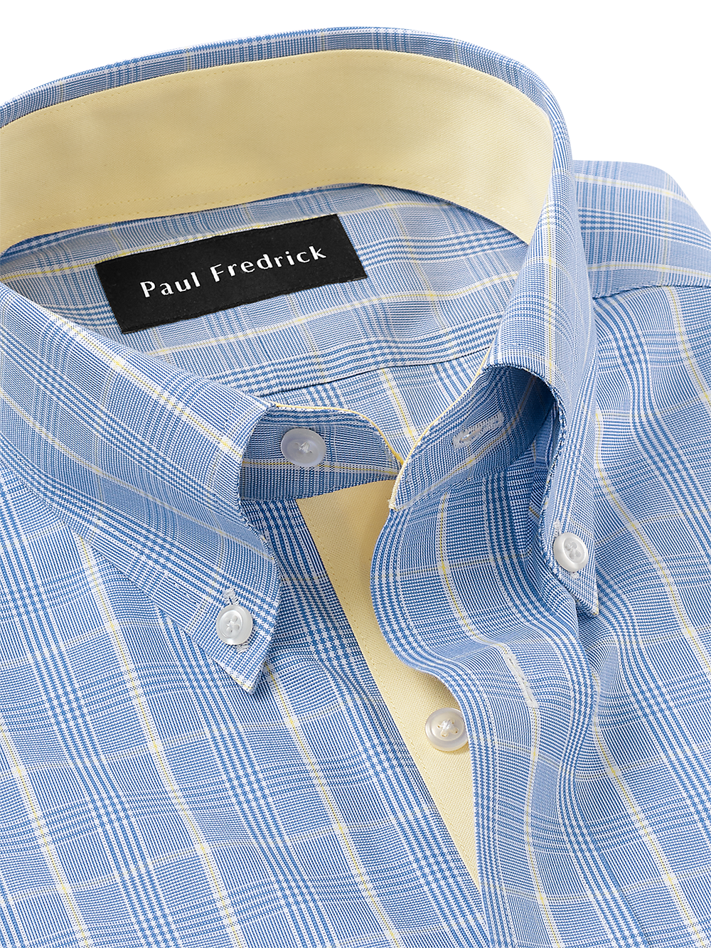 Alternate Image of Non-iron Cotton Glen Plaid Dress Shirt With Contrast Trim-2