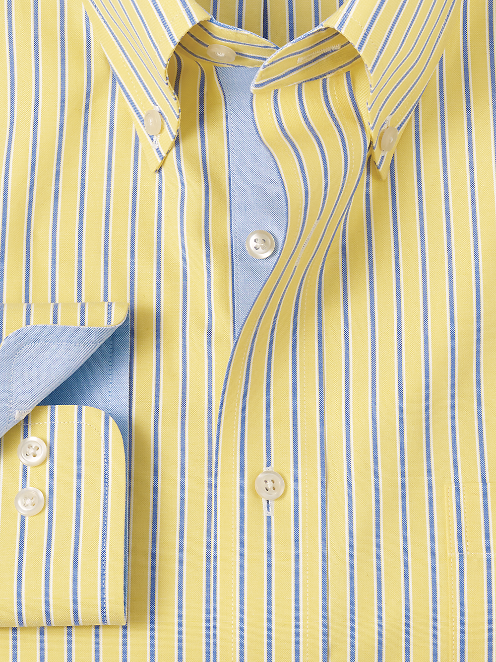 Alternate Image of Non-iron Cotton Stripe Dress Shirt With Contrast Trim-1