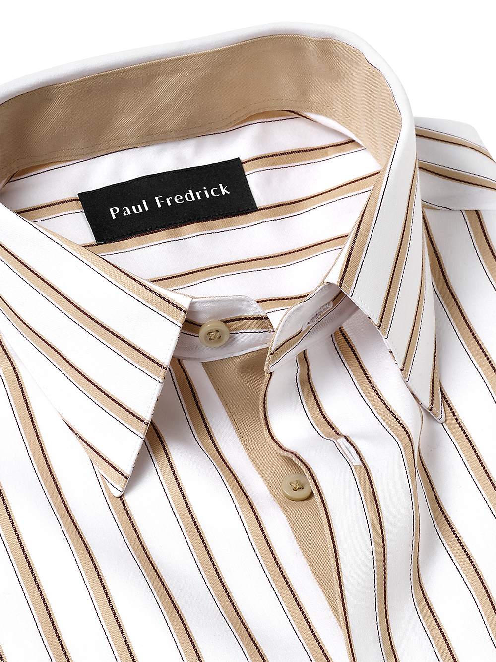 Alternate Image of Non-iron Cotton Stripe Dress Shirt With Contrast Trim-3