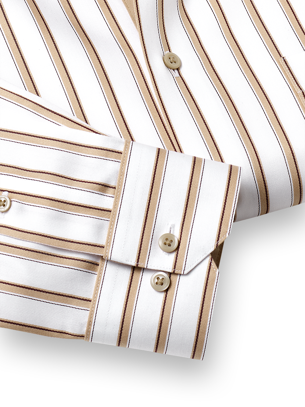 Alternate Image of Non-iron Cotton Stripe Dress Shirt With Contrast Trim-4