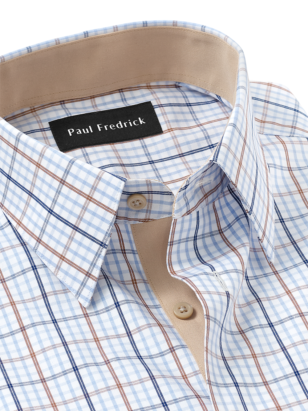 Alternate Image of Non-iron Cotton Tattersall Dress Shirt With Contrast Trim-2