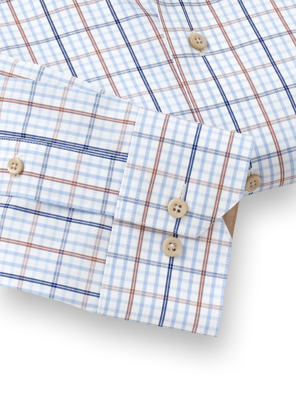 Alternate Image of Non-iron Cotton Tattersall Dress Shirt With Contrast Trim-3