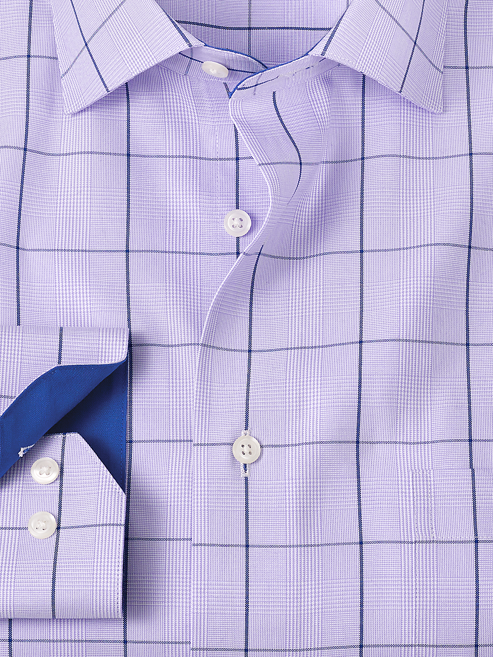 Alternate Image of Non-iron Cotton Check Dress Shirt With Contrast Trim-2