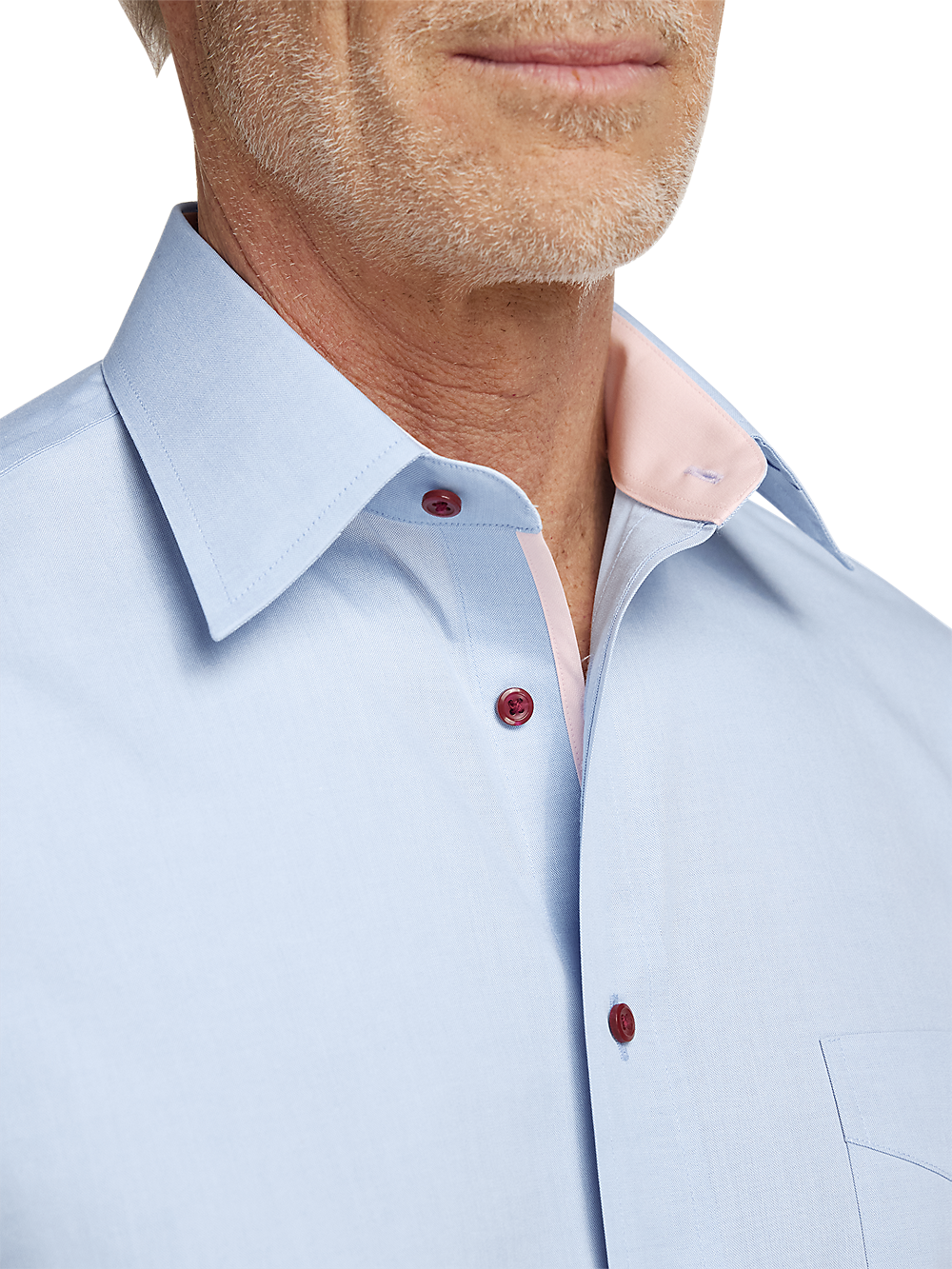 Alternate Image of Non-iron Cotton Solid Dress Shirt With Contrast Trim-2