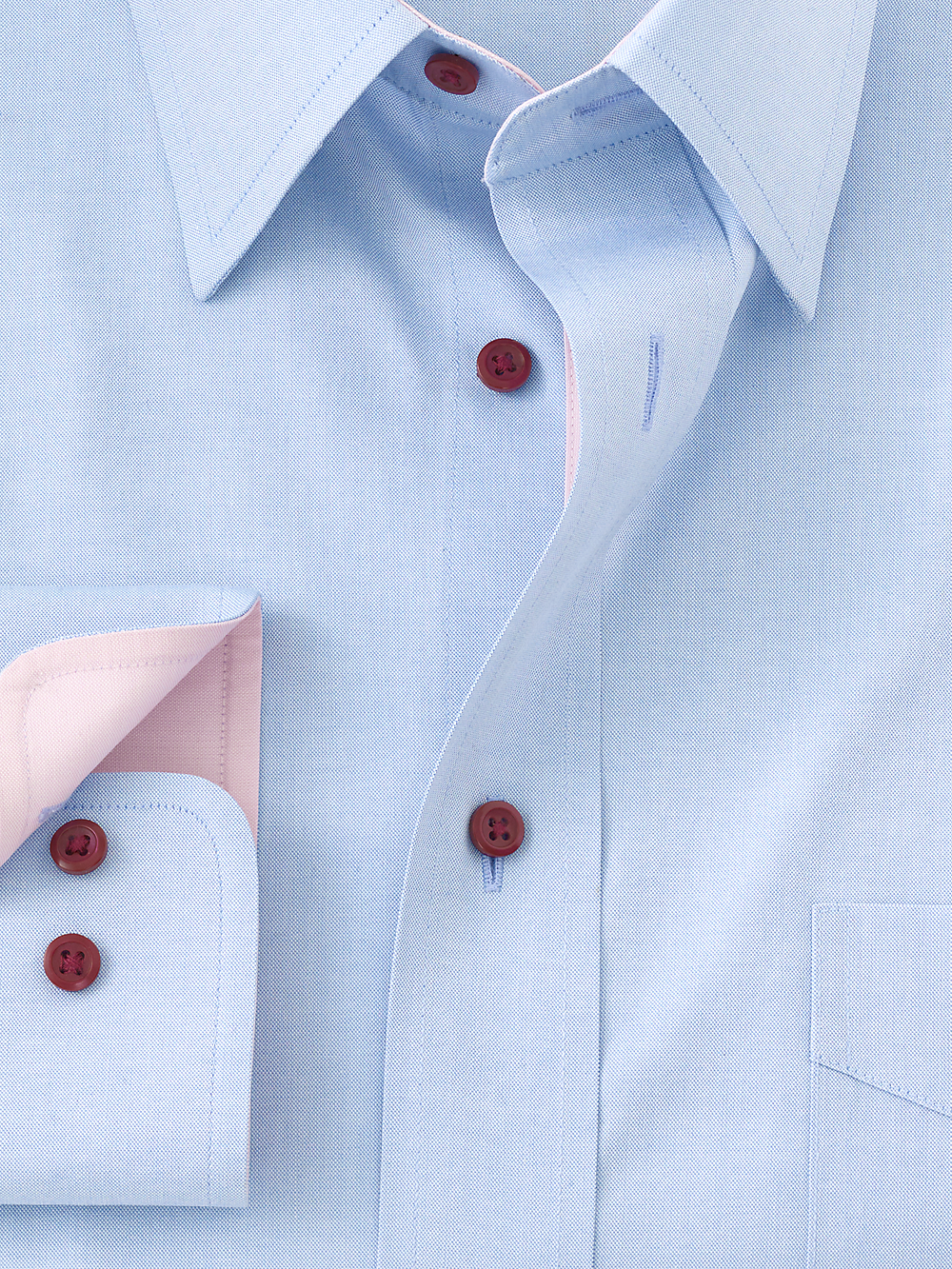 Alternate Image of Non-iron Cotton Solid Dress Shirt With Contrast Trim-5