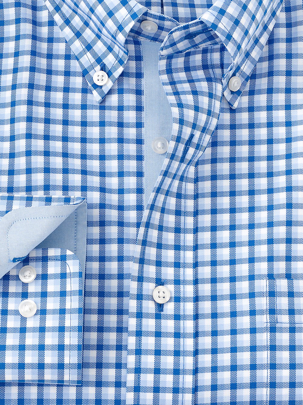 Alternate Image of Non-iron Cotton Gingham Dress Shirt With Contrast Trim-5