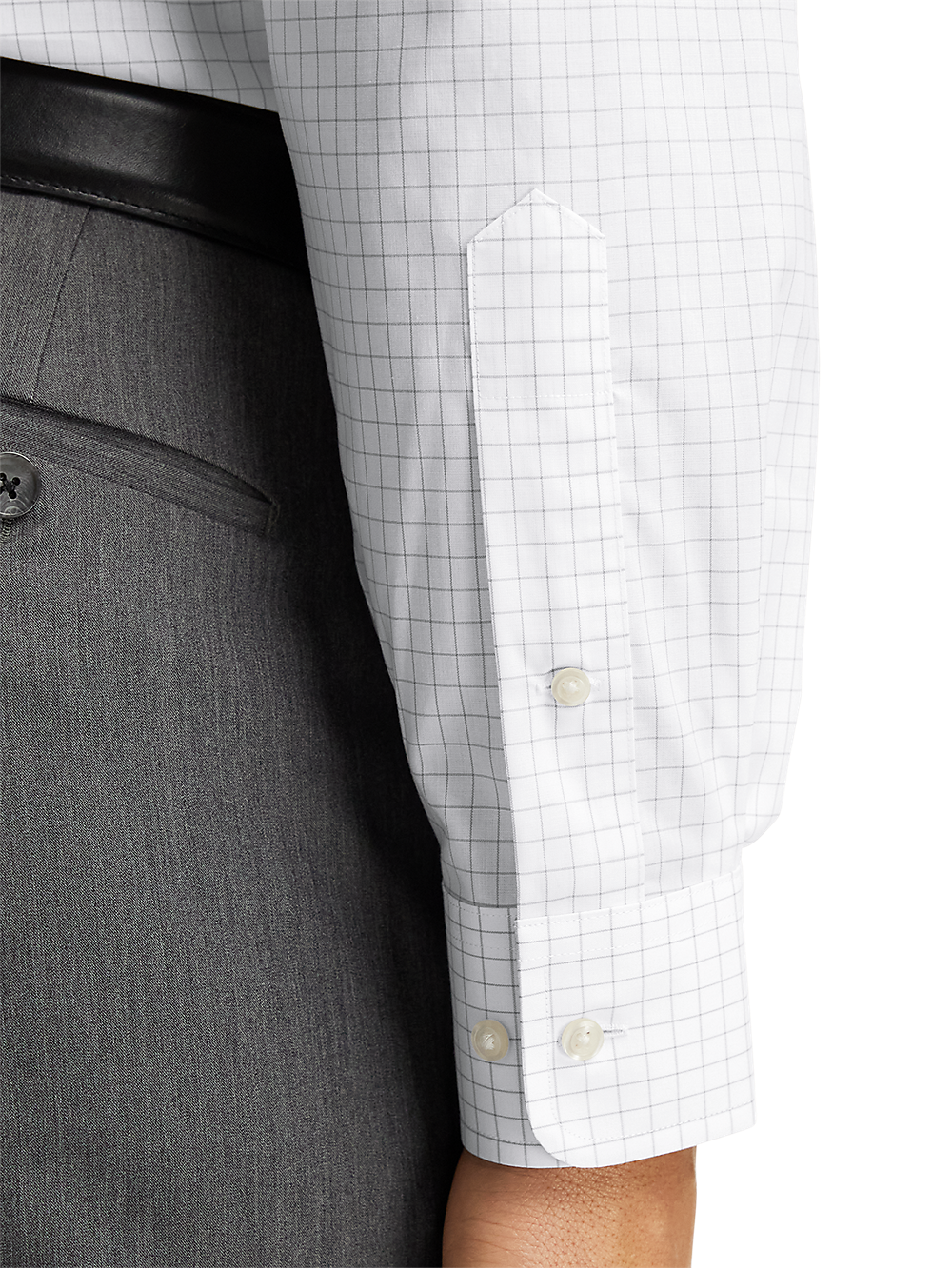 Alternate Image of Non-iron Cotton Check Dress Shirt With Contrast Trim-3