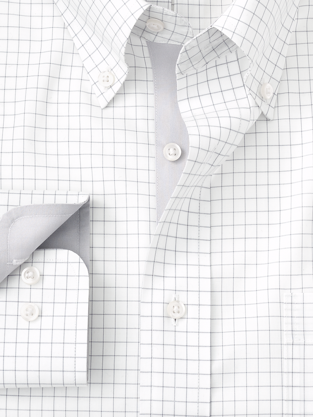 Alternate Image of Non-iron Cotton Check Dress Shirt With Contrast Trim-5