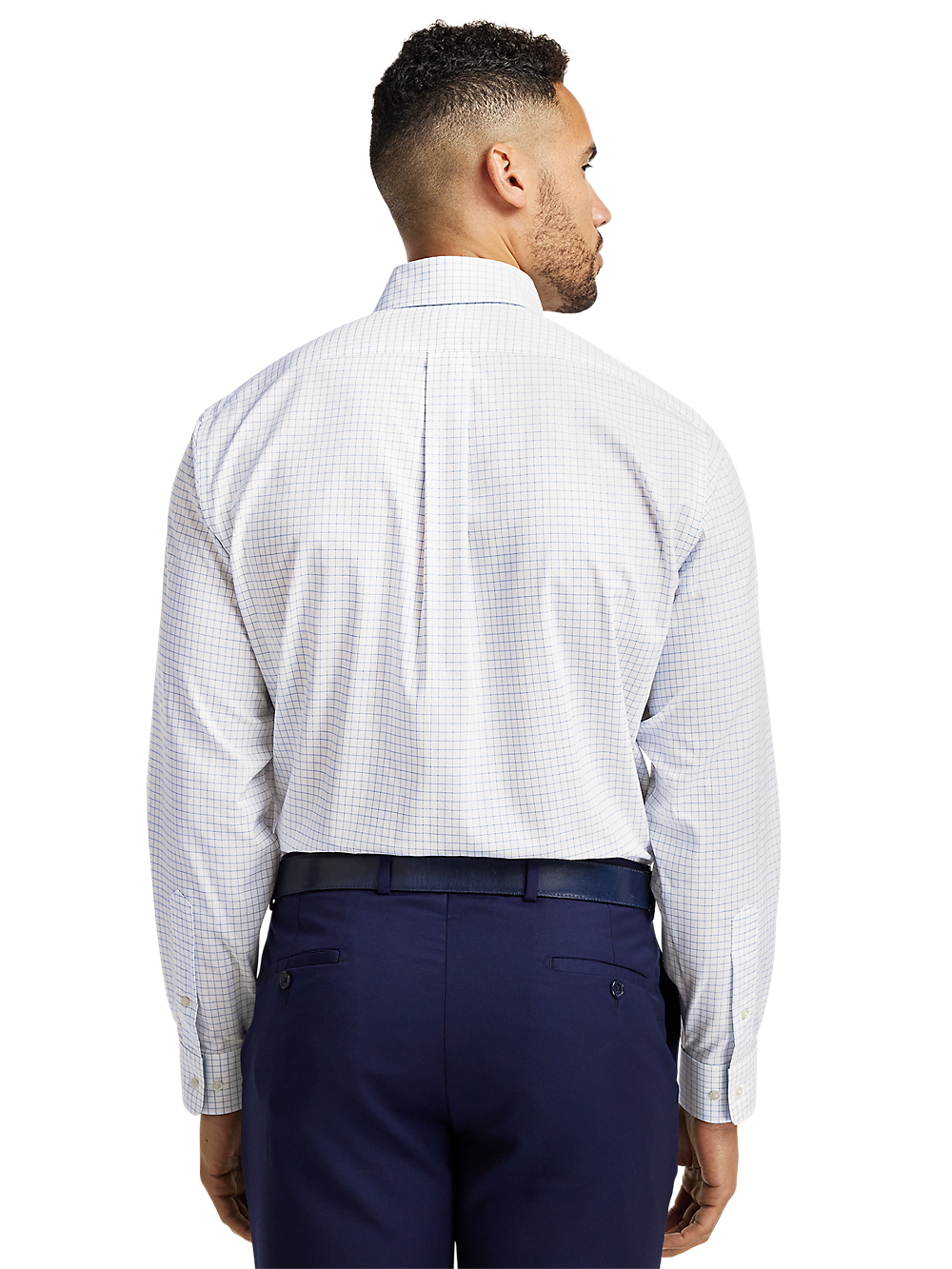 Alternate Image of Non-iron Cotton Check Dress Shirt With Contrast Trim-4