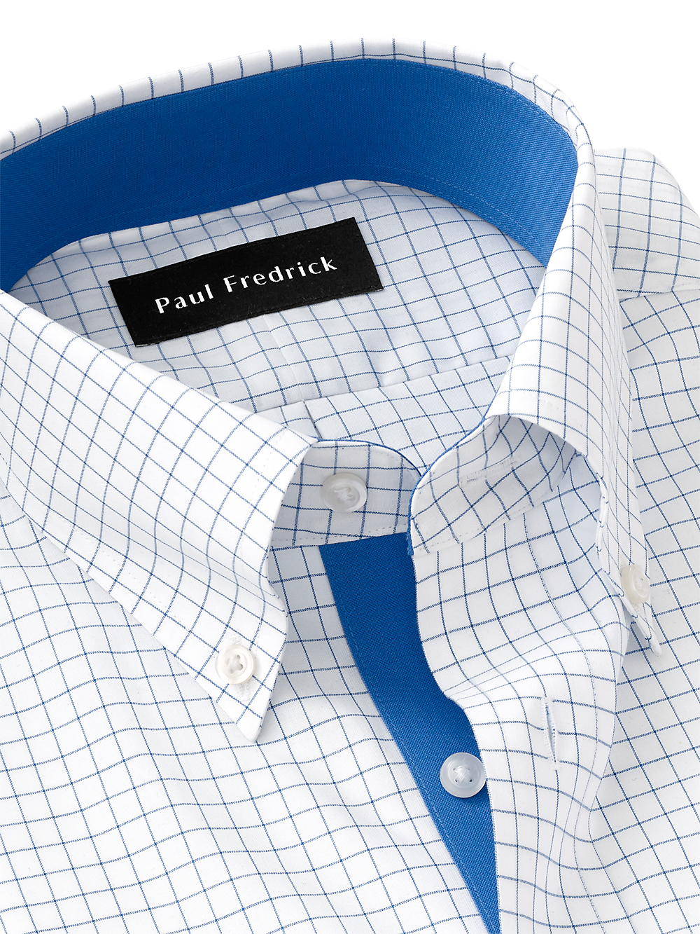 Alternate Image of Non-iron Cotton Check Dress Shirt With Contrast Trim-6