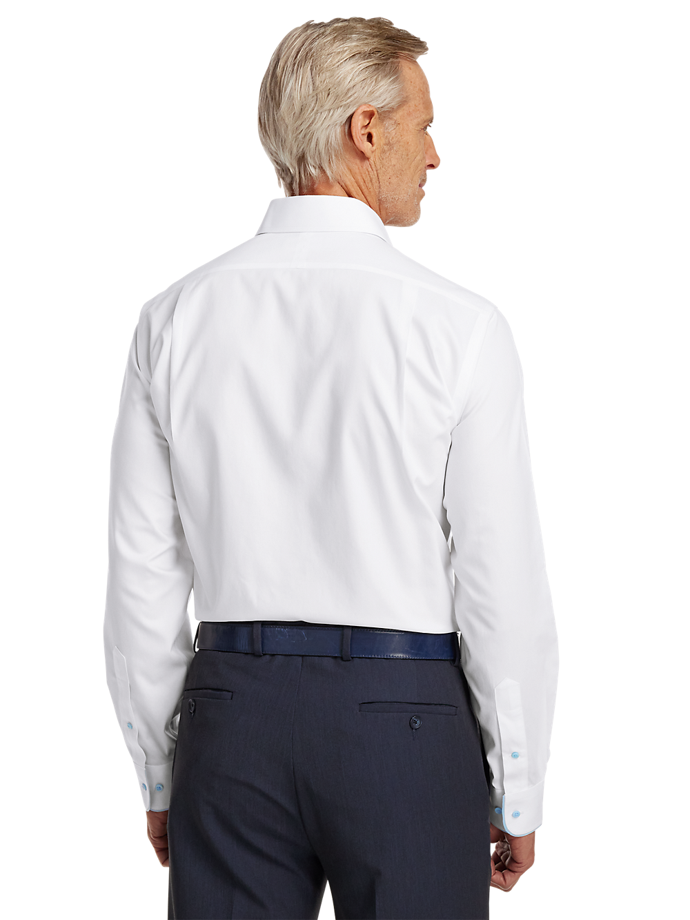 Alternate Image of Non-iron Cotton Solid Dress Shirt With Contrast Trim-4