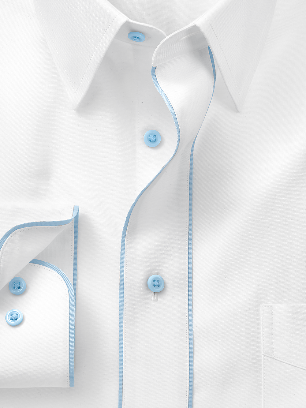 Alternate Image of Non-iron Cotton Solid Dress Shirt With Contrast Trim-5