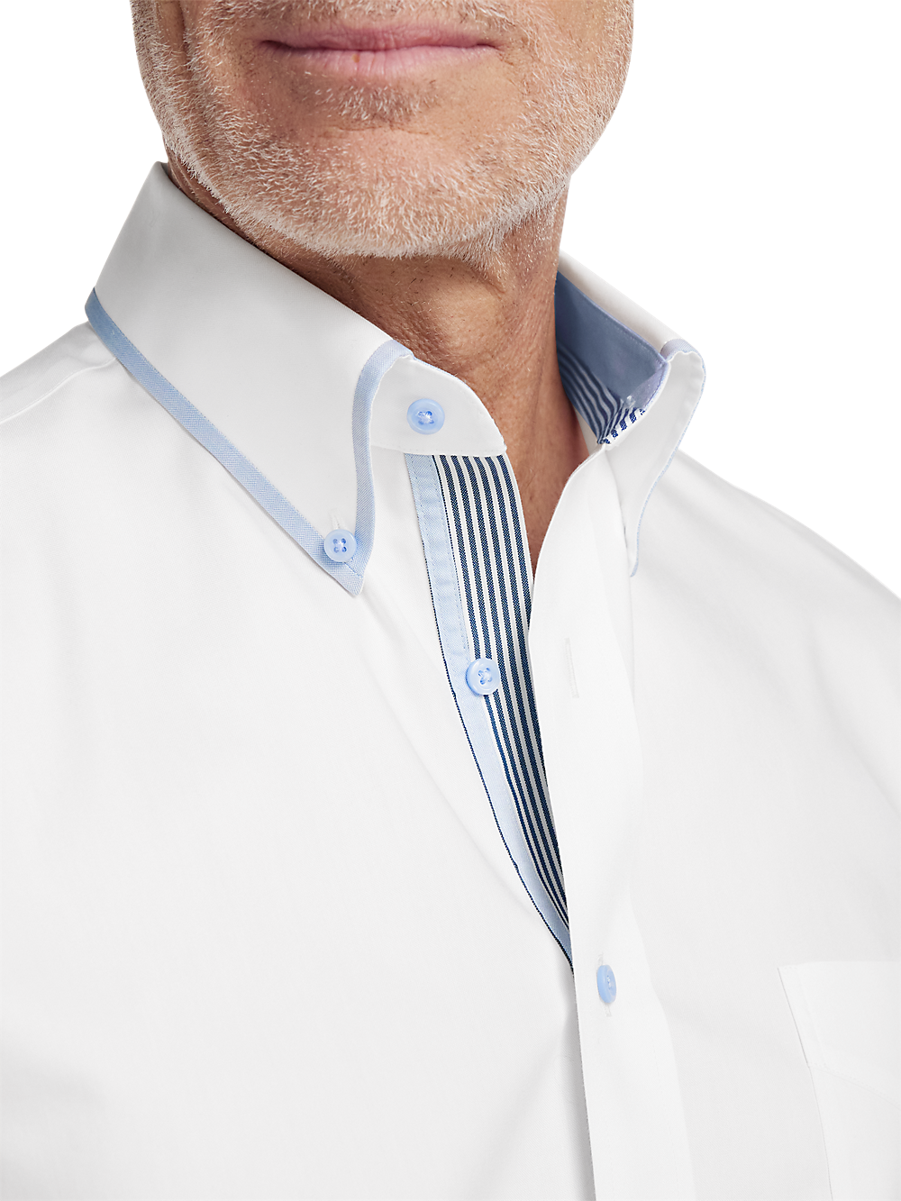 Alternate Image of Non-iron Cotton Solid Dress Shirt With Contrast Trim-2