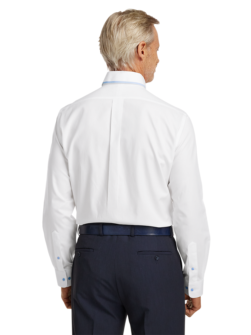 Alternate Image of Non-iron Cotton Solid Dress Shirt With Contrast Trim-4