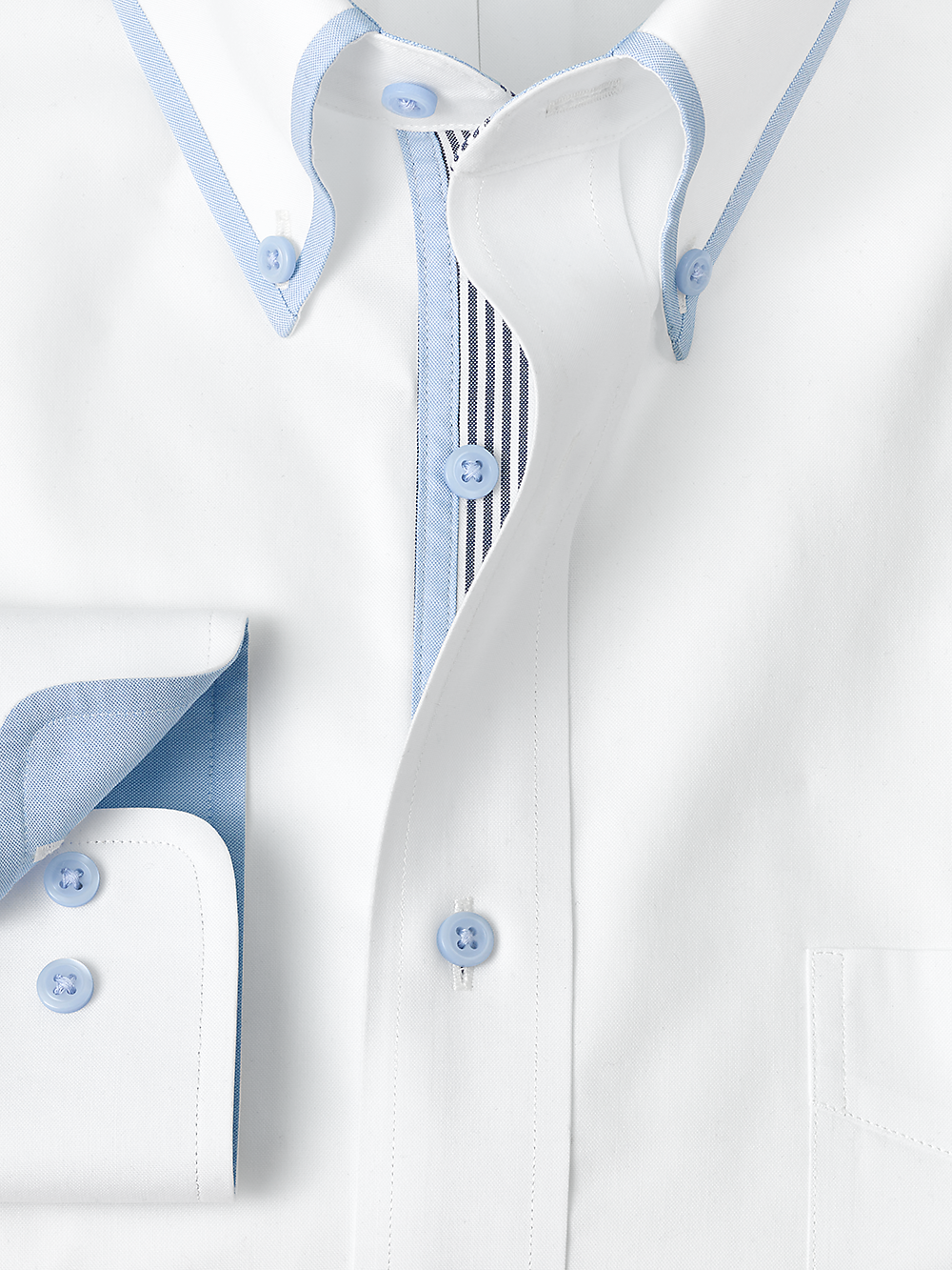 Alternate Image of Non-iron Cotton Solid Dress Shirt With Contrast Trim-5