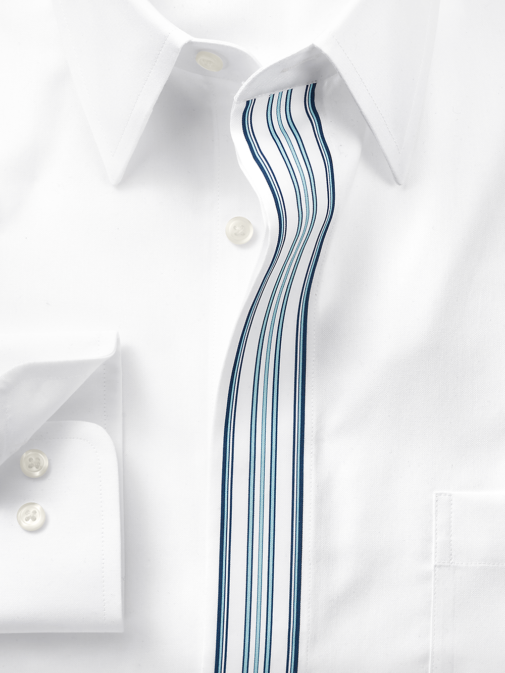 Alternate Image of Non-iron Cotton Solid Dress Shirt With Contrast Trim-5