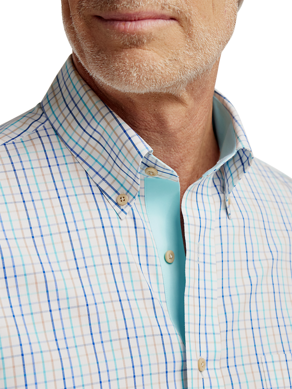 Alternate Image of Non-iron Cotton Check Dress Shirt With Contrast Trim-2