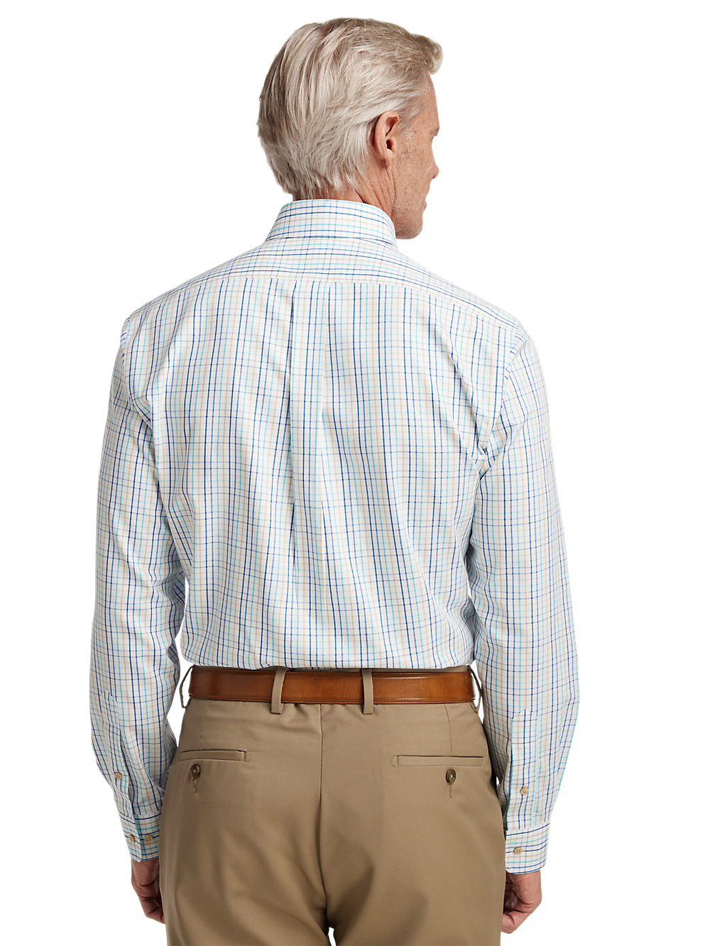 Alternate Image of Non-iron Cotton Check Dress Shirt With Contrast Trim-4