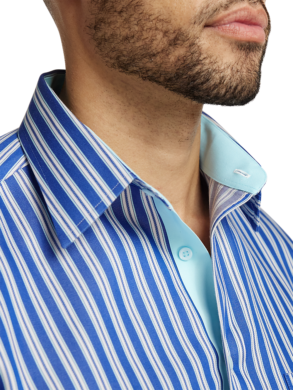 Alternate Image of Non-iron Cotton Stripe Dress Shirt With Contrast Trim-2