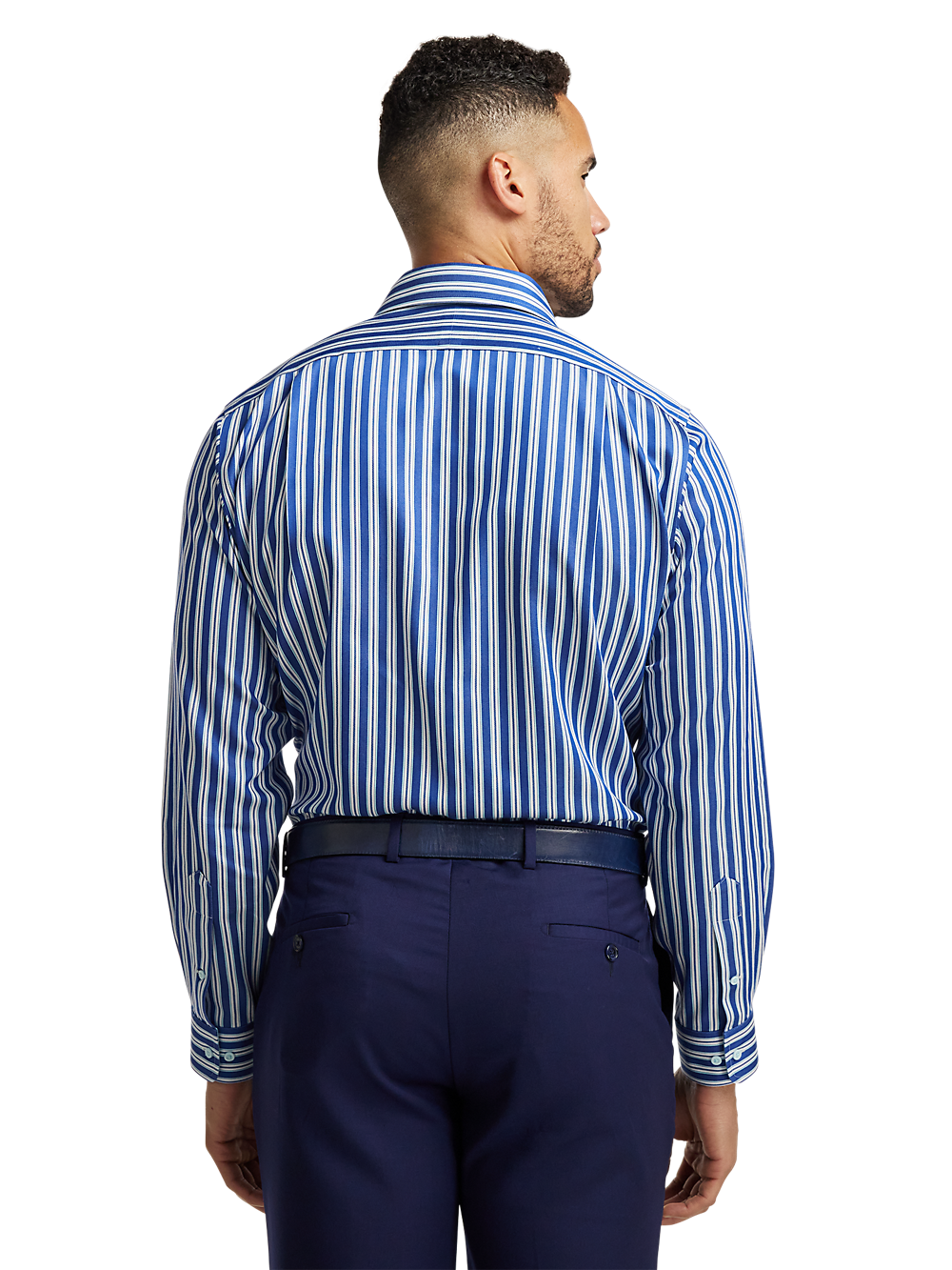 Alternate Image of Non-iron Cotton Stripe Dress Shirt With Contrast Trim-4