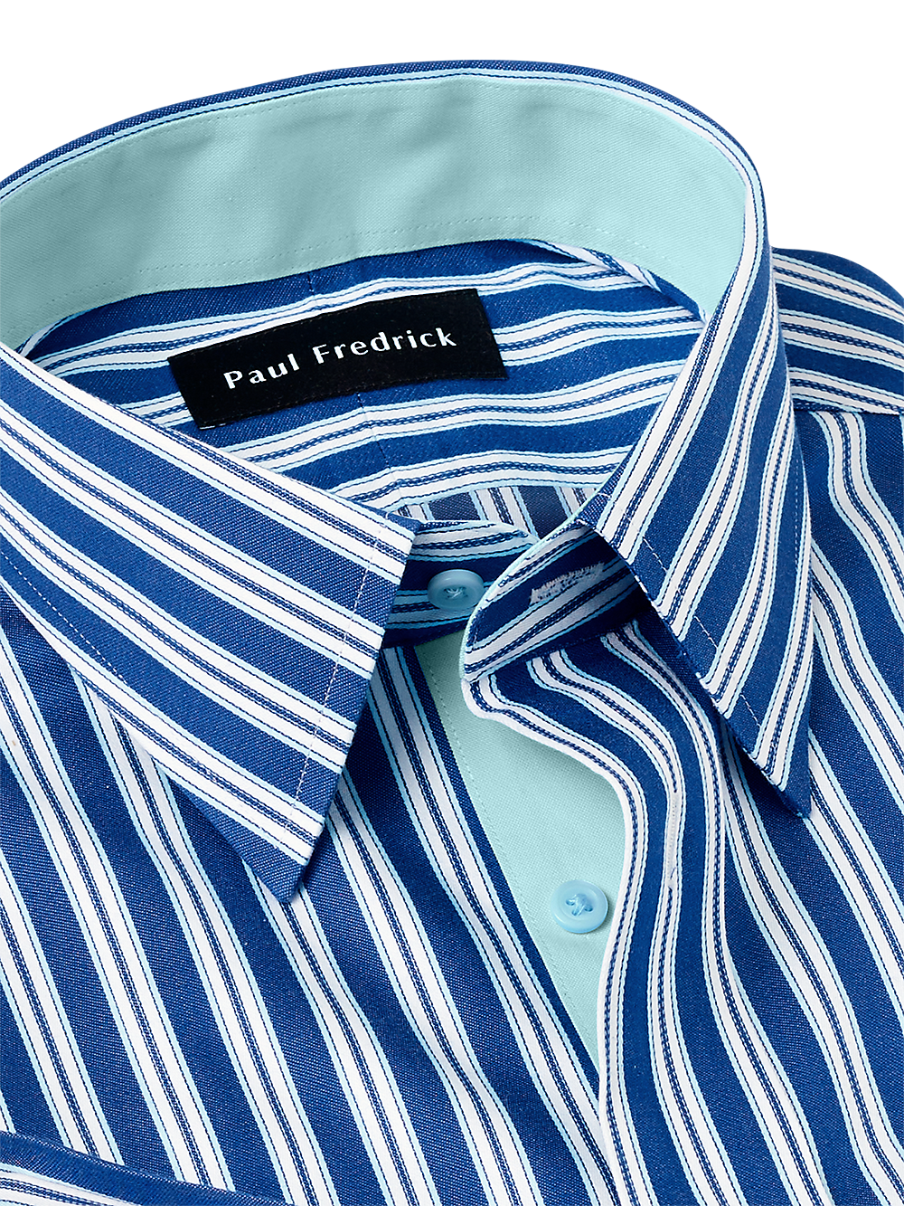 Alternate Image of Non-iron Cotton Stripe Dress Shirt With Contrast Trim-6