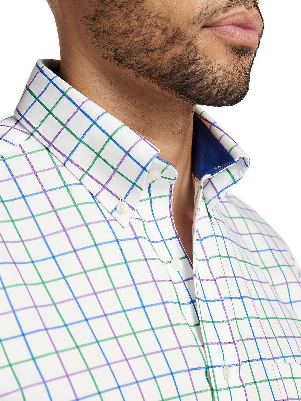 Alternate Image of Non-iron Cotton Check Dress Shirt With Contrast Trim-2