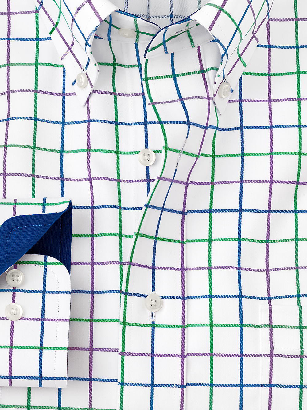 Alternate Image of Non-iron Cotton Check Dress Shirt With Contrast Trim-5