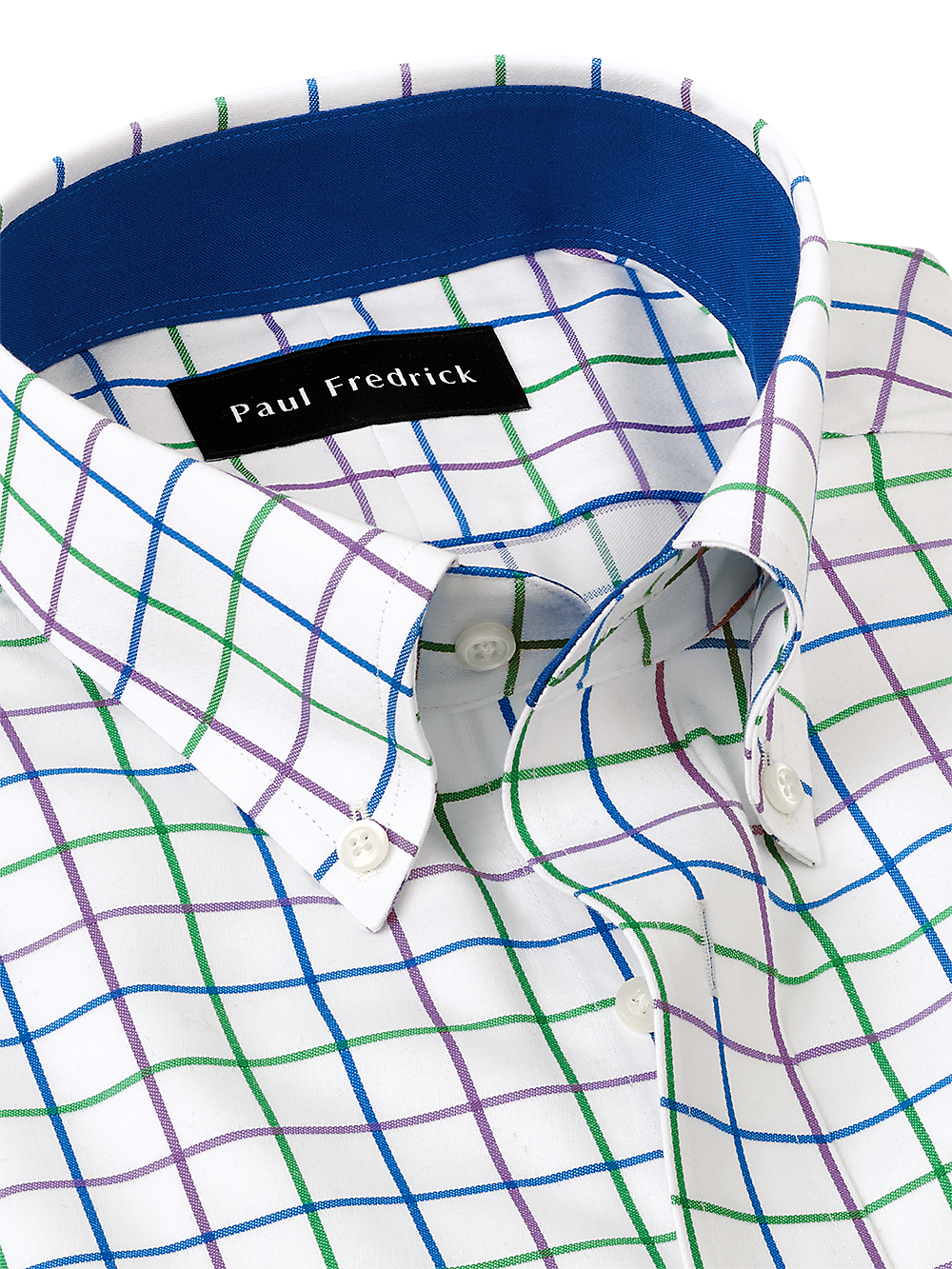 Alternate Image of Non-iron Cotton Check Dress Shirt With Contrast Trim-6