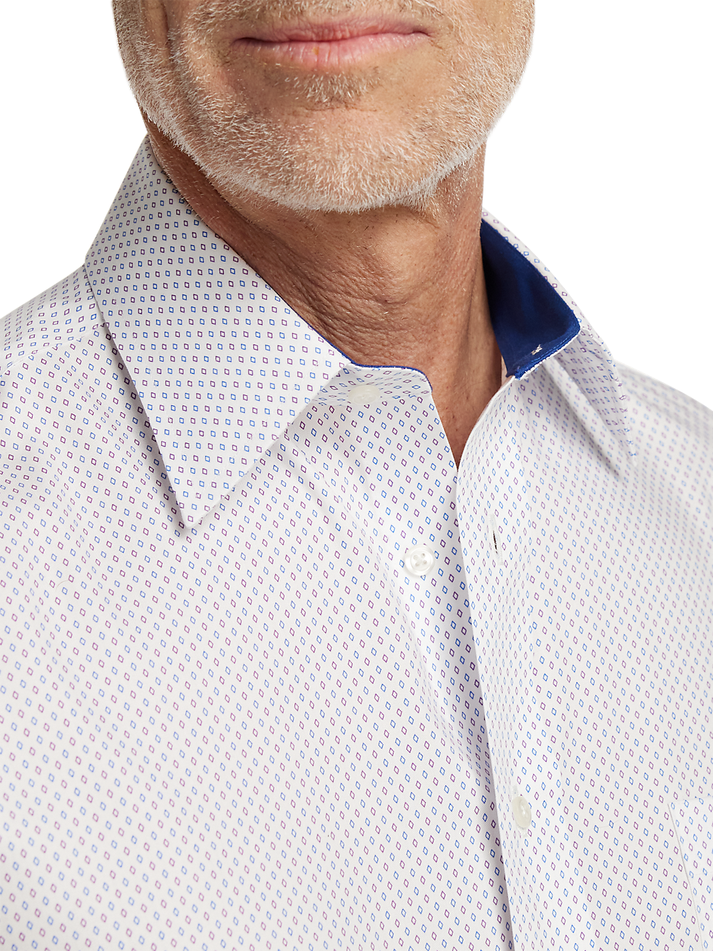 Alternate Image of Non-iron Cotton Geometric Dress Shirt With Contrast Trim-2