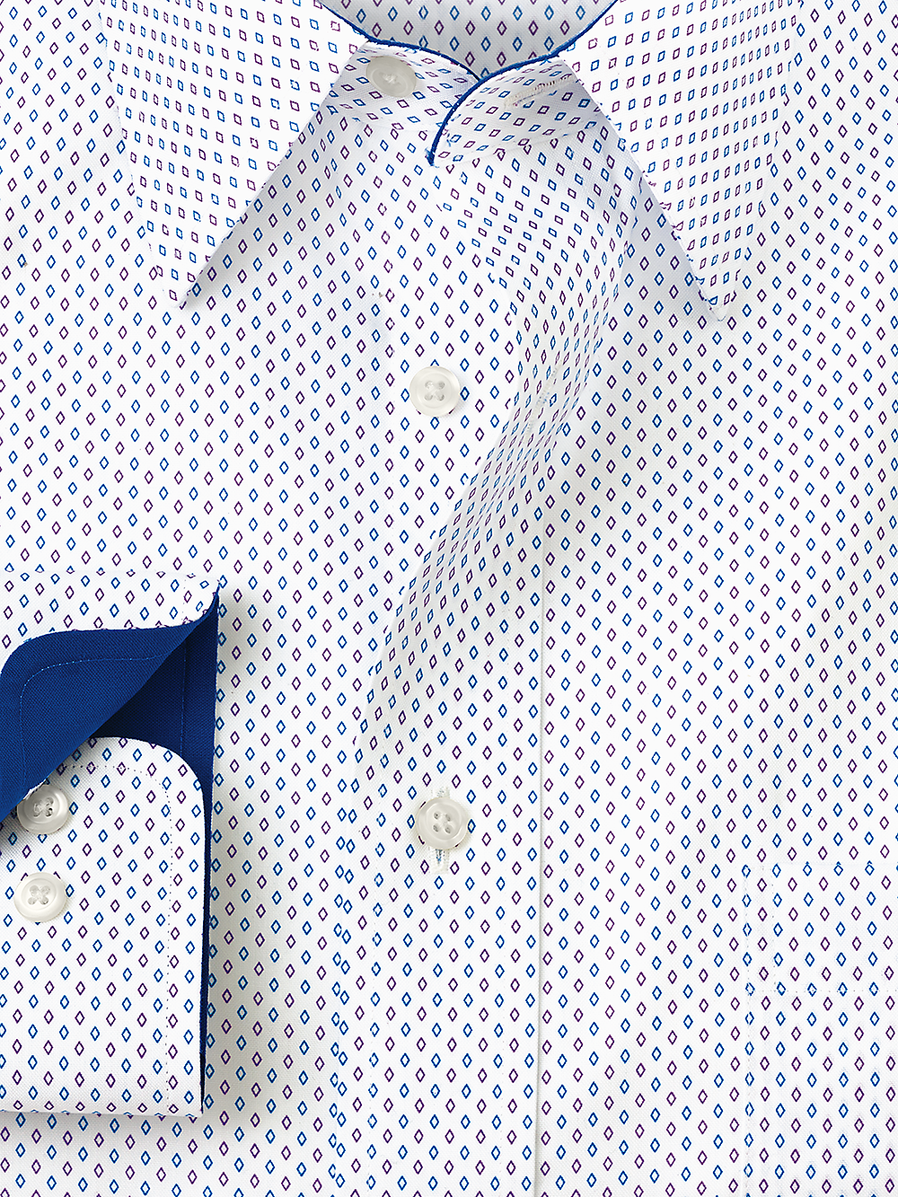 Alternate Image of Non-iron Cotton Geometric Dress Shirt With Contrast Trim-5