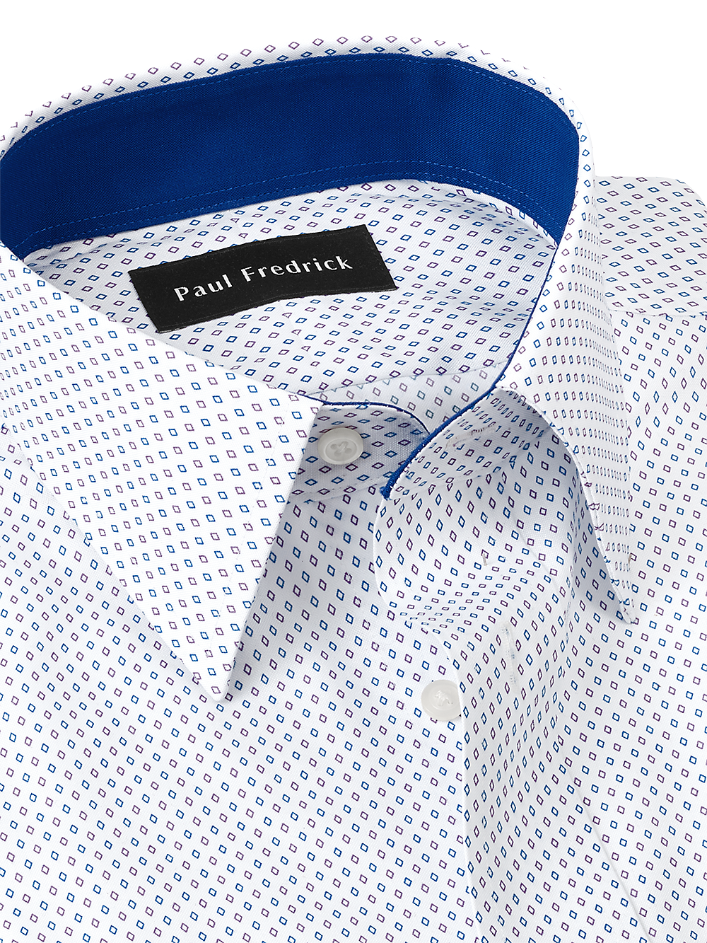 Alternate Image of Non-iron Cotton Geometric Dress Shirt With Contrast Trim-6