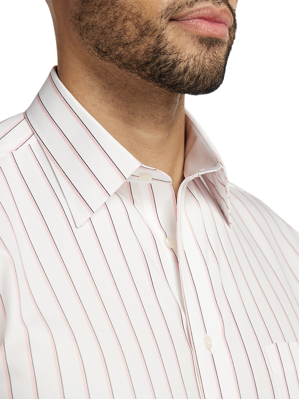 Alternate Image of Non-iron Cotton Stripe Dress Shirt With Contrast Trim-2