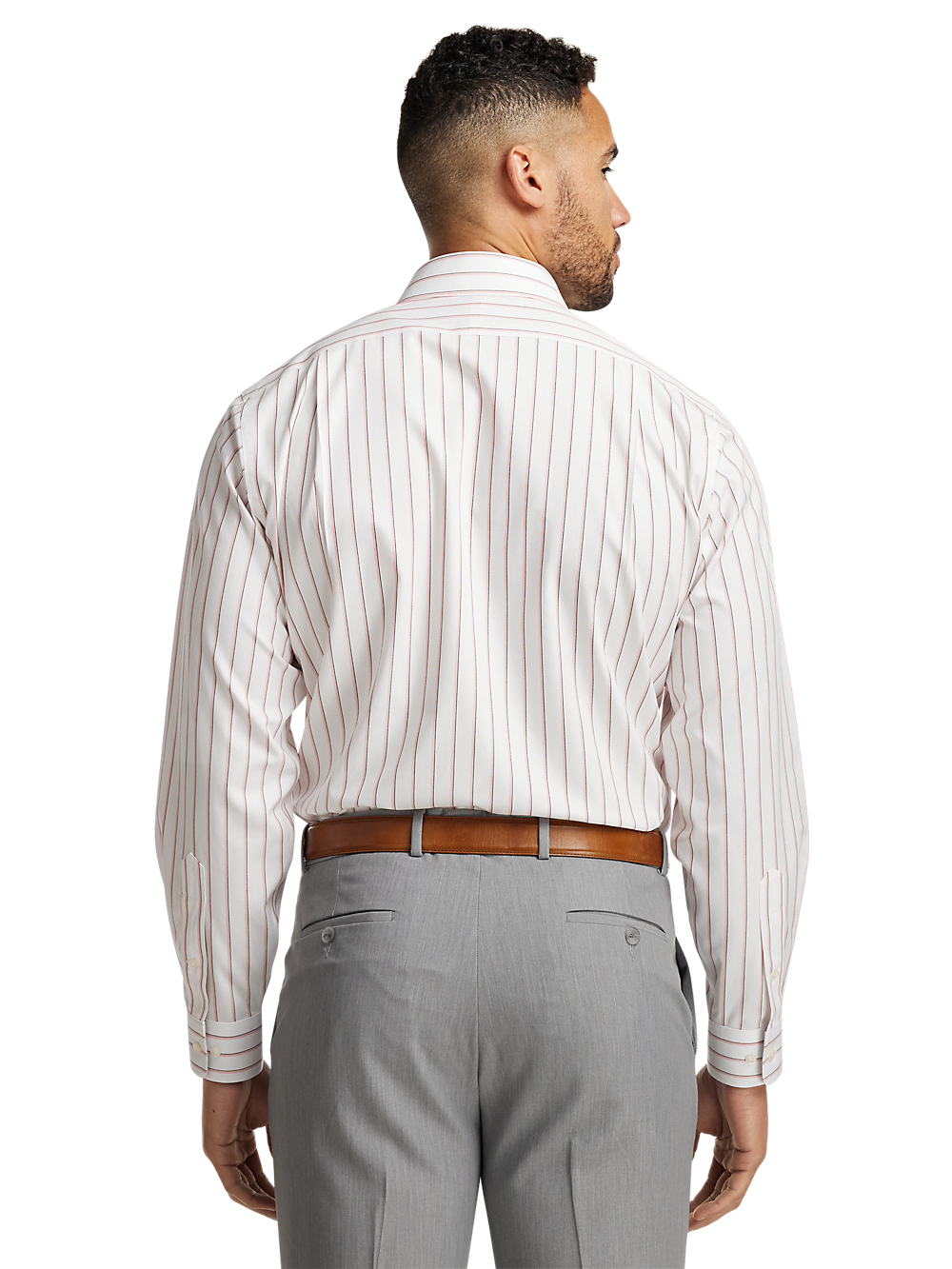 Alternate Image of Non-iron Cotton Stripe Dress Shirt With Contrast Trim-4